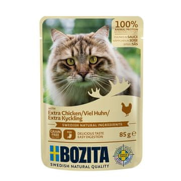 Bozita Bozita Piščančji koščki v omaki - mokra hrana za mačke, 85g
