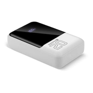 slomart EAV Powerbank 20000mAh, 2x USB, USB-C PD 22,5W, QC4+, LCD, bela