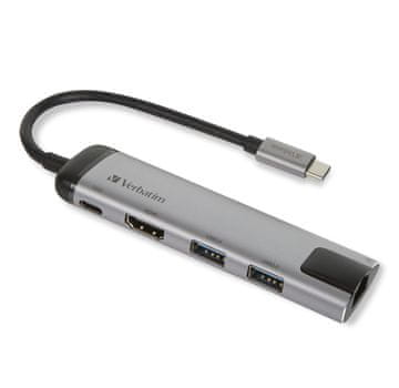 Verbatim Verbatim 49141 Docking Station USB 3.2 Gen 1 Type-C, črna/srebrna