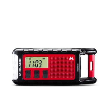 Midland Midland ER 300 Pro ročno polnilo radio, rdeč/črn