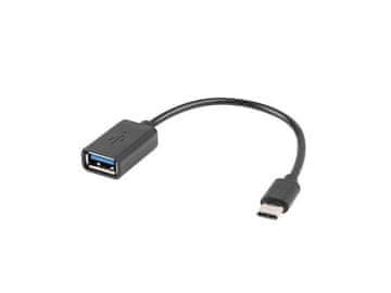 Lanberg Lanberg AD-OTG-UC-01 USB A na USB-C 2.0 kabel, 0,15 m, črn