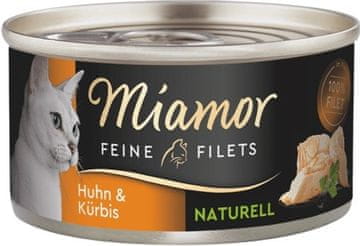 Miamor MIAMOR Feine Filets Naturell piščanec z bučo - mokra hrana za mačke, 80 g