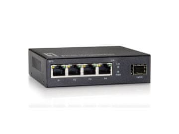 Level One LevelOne GES-1005 5-portni Gigabitni mrežni preklopnik, 1 x SFP, siv