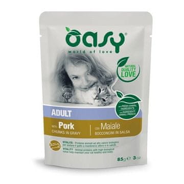 Oasy OASY Mokra hrana za mačke, svinjina v omaki, 85g