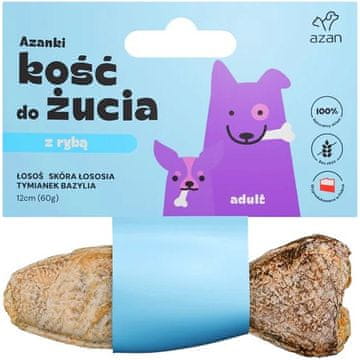slomart RIT AZANKI kost s lososom v koži, timijanom in baziliko, ribica (12 cm)