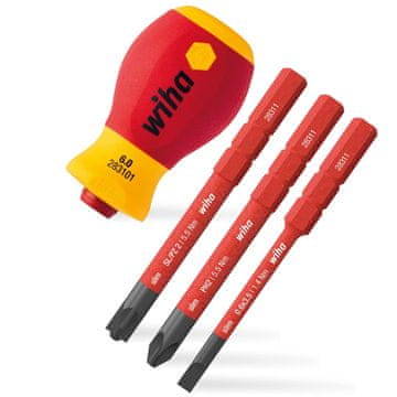 slomart Set izvijačev z držalom za nastavke WIHA softfinish elektri