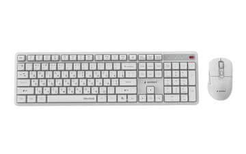 GEM Brezžični komplet GEM Kbd-WMS-01-W-CYRL, bela, RU postavitev