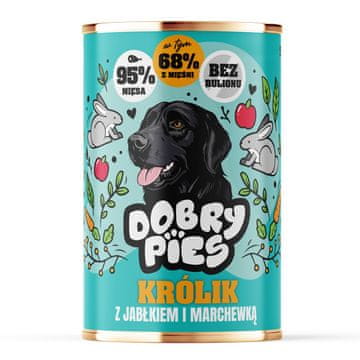 slomart DOBRY PIES mokra hrana za pse, zajec z jabolkom in korenčkom, 400g