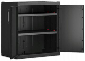 KTR Keter DETROIT XL nizka omara 93x89x54cm, siva/črna