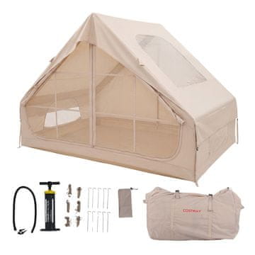 Northix Inflatable Camping Tent, 4-Person, Pump, Waterproof, Skylight