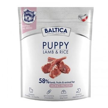 slomart BALTICA Nutraceutic Puppy Monoprotein Lamb s rižem, suha hrana za pse, 1 kg