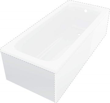 slomart DTA Prizma obloga za kad 180 cm - kratka stran, bela