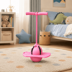JOJOY® Skakalna pogo žoga za otroke z ročajem, nosilnost do 120 kg, za ravnotežje in koordinacijo | JUMPOO Roza