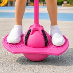 JOJOY® Skakalna pogo žoga za otroke z ročajem, nosilnost do 120 kg, za ravnotežje in koordinacijo | JUMPOO Roza