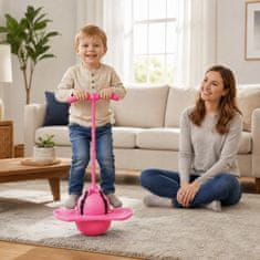 JOJOY® Skakalna pogo žoga za otroke z ročajem, nosilnost do 120 kg, za ravnotežje in koordinacijo | JUMPOO Roza