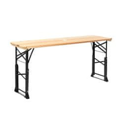 Northix Folding Picnic Table, Wood, Adjustable Height, Umbrella Hole