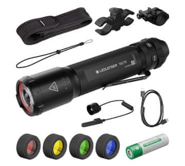 slomart Ledlenser TAC7R lovski set s kovčkom, črn