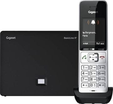 Gigaset Gigaset BasicLine IP + COMFORT 500HX DECT telefon s ID klicatelja, črna/srebrna