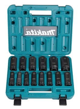 MAK Makita E-16586 set udarnih nasadnih ključev 14 kosov, črna/zelena