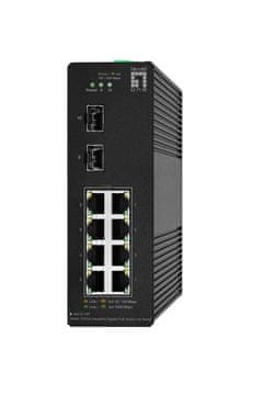 Level One LevelOne IES-1021-8P industrijski omrežni stikalni modul, 10-portni Gigabit PoE, 2x SFP, črn