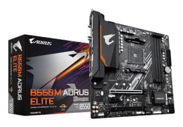Gigabyte Osnovna plošča GIGABYTE B550M AORUS ELITE, AMD B550, Socket AM4, micro ATX