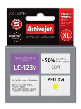 ActiveJet Activejet AB-123YN Črnilo (nadomestno za Brother LC123Y/121Y), rumeno, 10 ml