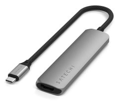 Satechi USB vmesniški hub Satechi ST-P4SM, USB Type-C, 10000 Mbit/s, siv