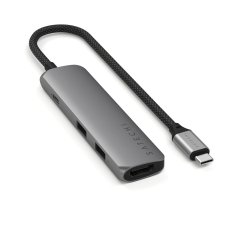 Satechi USB vmesniški hub Satechi ST-P4SM, USB Type-C, 10000 Mbit/s, siv