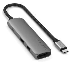 Satechi USB vmesniški hub Satechi ST-P4SM, USB Type-C, 10000 Mbit/s, siv