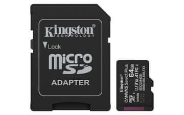 KIN Kingston Canvas Select Plus microSDXC kartica 64 GB (UHS-I, Class 10, A1) + adapter