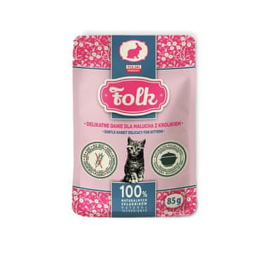 Folk FOLK Kitten zajčja delikatnost - mokra hrana za mačke, 85 g