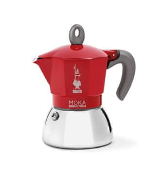 BLT Bialetti Moka Induction moka posoda, 4 skodelice, rdeča/črna