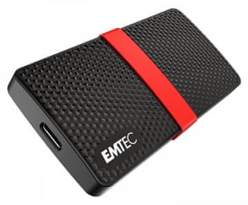 EMT Emtec X200 USB ključek 1TB, USB-C 3.2 Gen 1, črna/rdeča