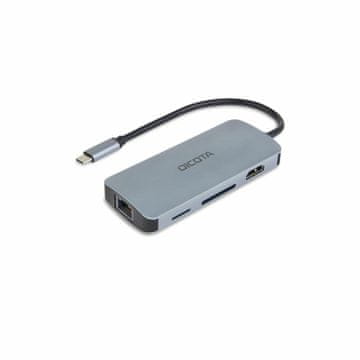 Dicota Dicota USB-C 8-v-1 Multi Hub 4K PD 100W, srebrn