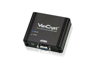ATE ATEN VC180 VGA v HDMI pretvornik zvoka/videa, črn