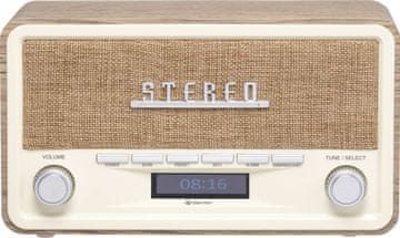Retro Denver DAB-18 Retro radio, svetlo lesena