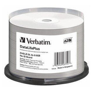 Verbatim DataLifePlus DVD+R DL medij 8.5 GB, 8x, 50 kosov