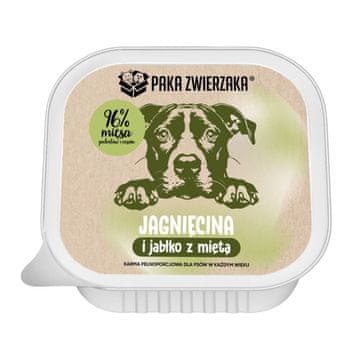 Paka Zwierzaka Mokre pasje hrane PZW S jagnjetino in jabolkom z meto, 150g
