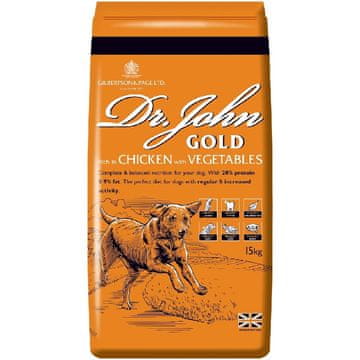 D&R Suha hrana za pse DR JOHN Gold Chicken, 15 kg
