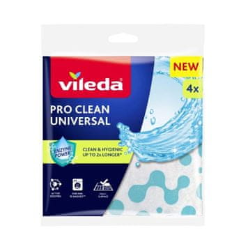 Universal Krpe Vileda Pro Clean z encimi, 4 kosi