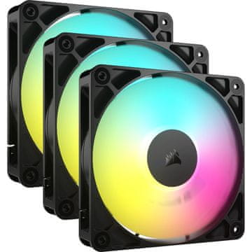Corsair Corsair RS120 ARGB ventilator za PC ohišje 12 cm, črn, komplet 3 kosov