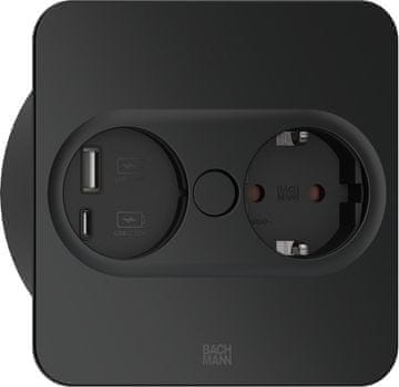 bac Bachmann 946.105 vtičnica Tip F + USB A + USB C, nerjavno jeklo