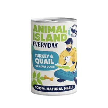 Animal ANIMAL ISLAND Mokra hrana za pse s puranom in prepelico - 400g