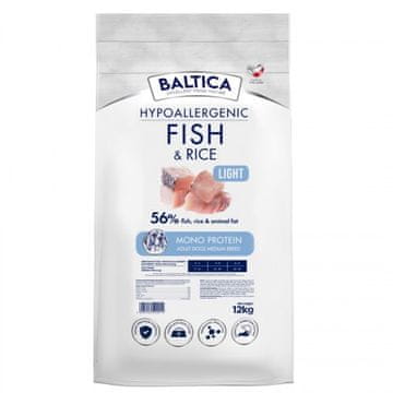 slomart BALTICA Nutraceutic Hypoallergenic Light M Fish with rice pasja hrana, 12kg