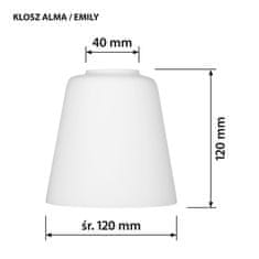 ActiveJet Obloga za svetilko Activejet ALMA, steklo, bela, Ø 12 cm