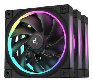 DEEPCOOL DeepCool FL12-3 v 1 računalniški ventilator 12 cm, Črn, Komplet 3 kosov