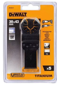 Titanium DeWALT list žage s titanovim premazom 30 mm x 43 mm (komplet 5 kosov)