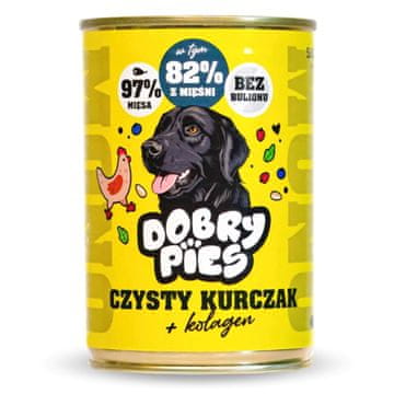 slomart Mokra hrana za pse DOBRY PIES Mono Pure Chicken + Kolagen, 400g