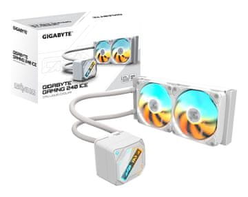 Gigabyte GIGABYTE GAMING 240 ICE vodno hlajenje CPU, 2x120mm ARGB ventilatorja, belo
