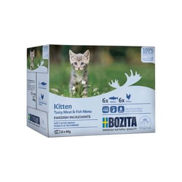 Bozita Bozita Mokra hrana za mladiče Meat & Fish Chunks in Sauce - 12 x 85g